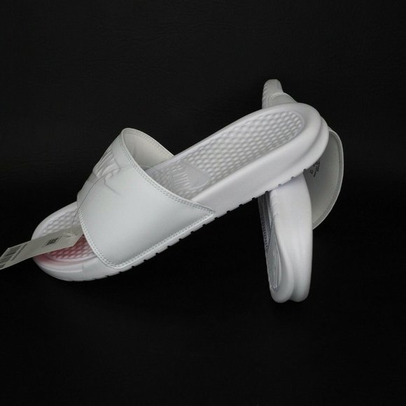 Nike Shoes - Nike Benassi JDI Womens Sandals Slide White